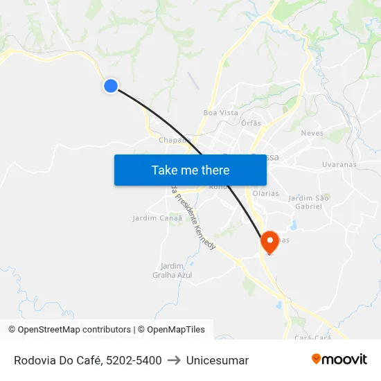 Rodovia Do Café, 5202-5400 to Unicesumar map