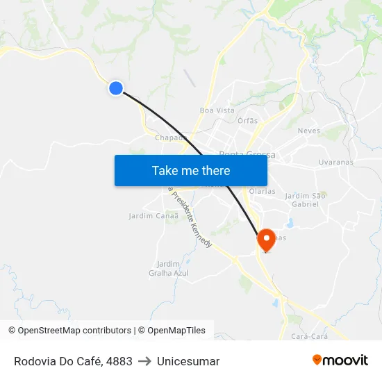 Rodovia Do Café, 4883 to Unicesumar map