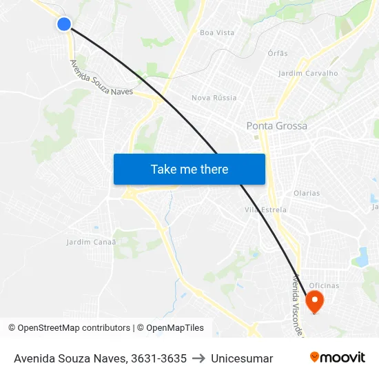 Avenida Souza Naves, 3631-3635 to Unicesumar map