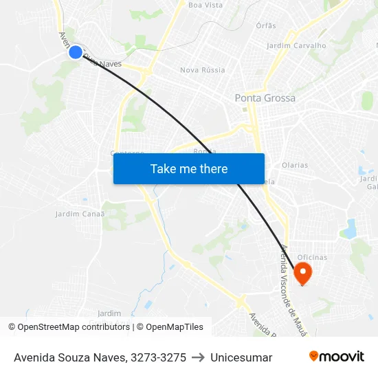 Avenida Souza Naves, 3273-3275 to Unicesumar map