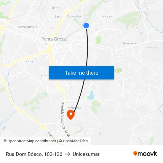 Rua Dom Bôsco, 102-126 to Unicesumar map