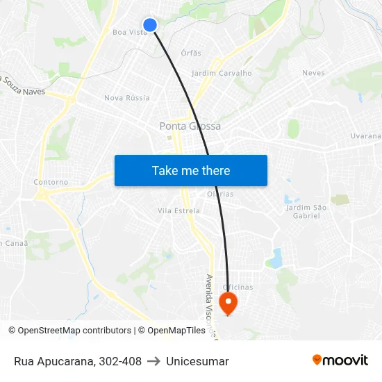 Rua Apucarana, 302-408 to Unicesumar map