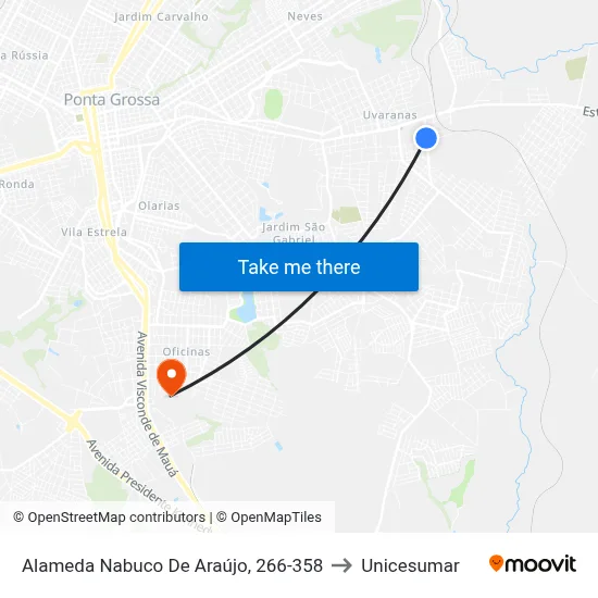 Alameda Nabuco De Araújo, 266-358 to Unicesumar map