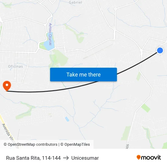 Rua Santa Rita, 114-144 to Unicesumar map