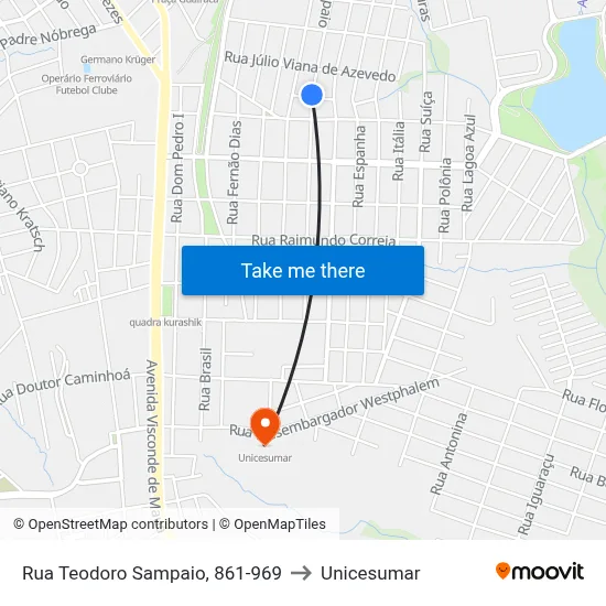 Rua Teodoro Sampaio, 861-969 to Unicesumar map