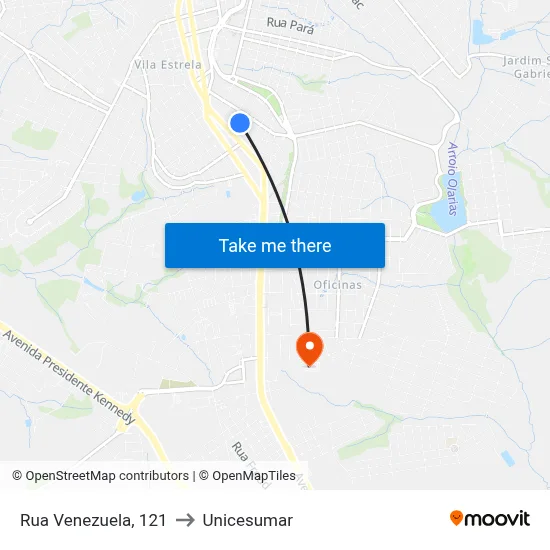 Rua Venezuela, 121 to Unicesumar map