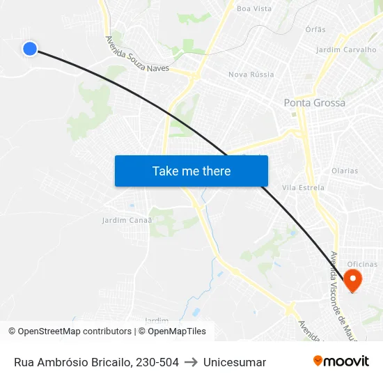 Rua Ambrósio Bricailo, 230-504 to Unicesumar map