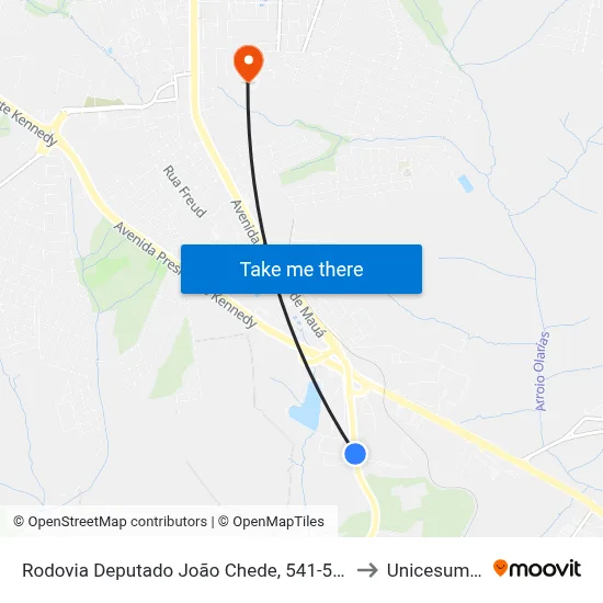 Rodovia Deputado João Chede, 541-571 to Unicesumar map