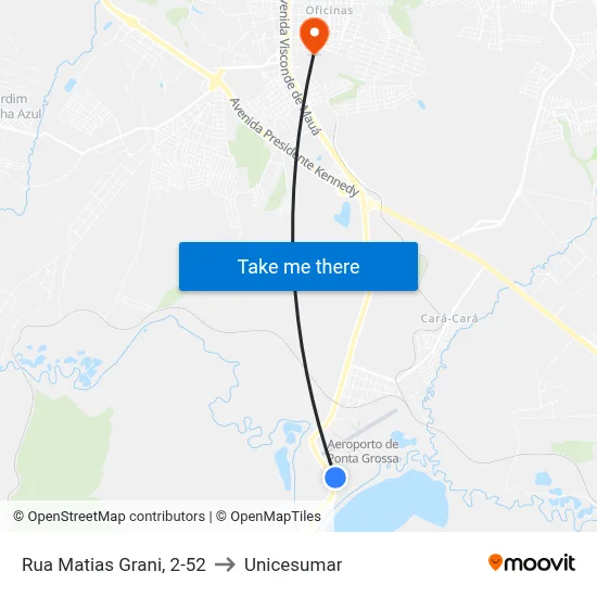 Rua Matias Grani, 2-52 to Unicesumar map
