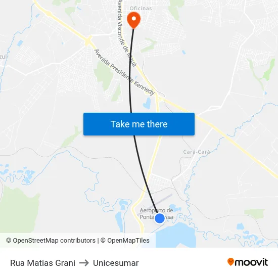 Rua Matias Grani to Unicesumar map