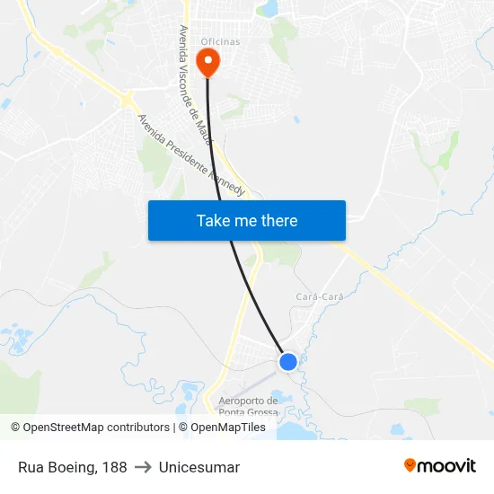 Rua Boeing, 188 to Unicesumar map