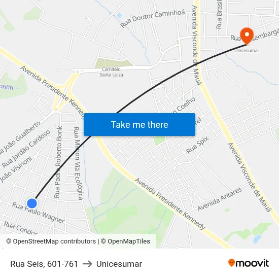 Rua Seis, 601-761 to Unicesumar map