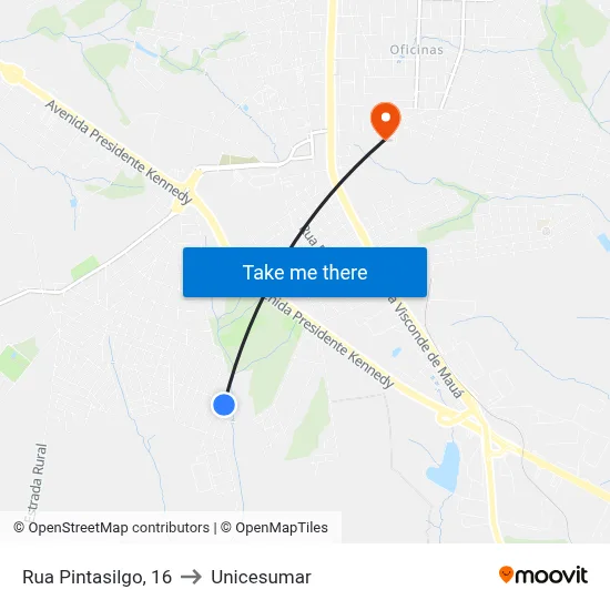 Rua Pintasilgo, 16 to Unicesumar map