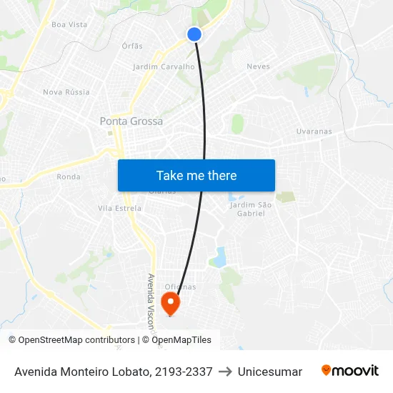 Avenida Monteiro Lobato, 2193-2337 to Unicesumar map