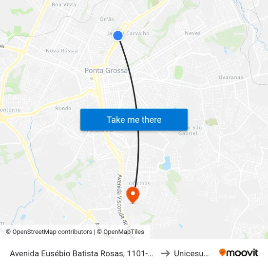 Avenida Eusébio Batista Rosas, 1101-1115 to Unicesumar map