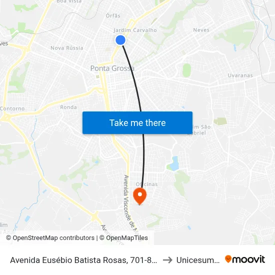 Avenida Eusébio Batista Rosas, 701-877 to Unicesumar map