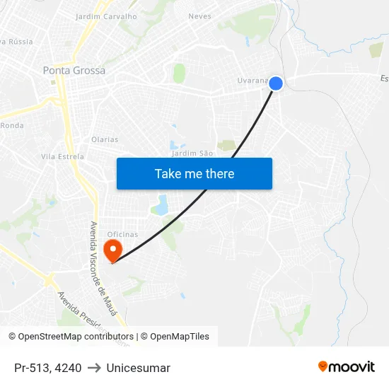 Pr-513, 4240 to Unicesumar map