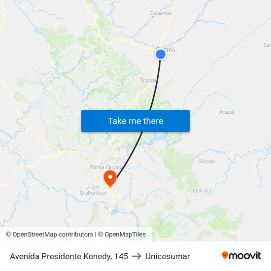 Avenida Presidente Kenedy, 145 to Unicesumar map