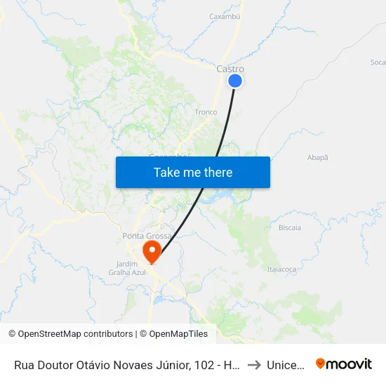Rua Doutor Otávio Novaes Júnior, 102 - Hospital Cruz Vermelha to Unicesumar map