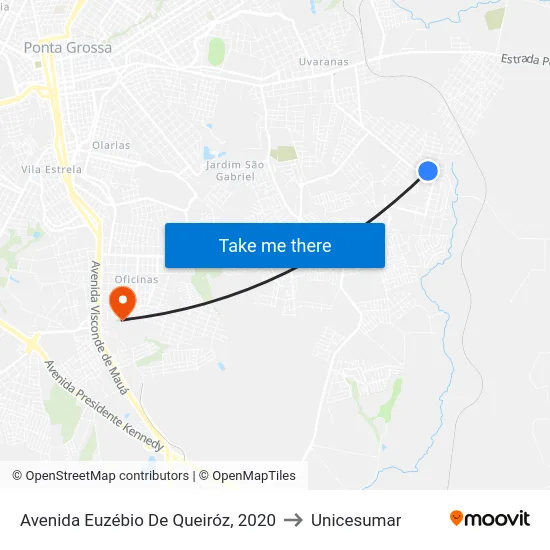 Avenida Euzébio De Queiróz, 2020 to Unicesumar map