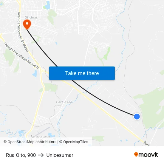 Rua Oito, 900 to Unicesumar map