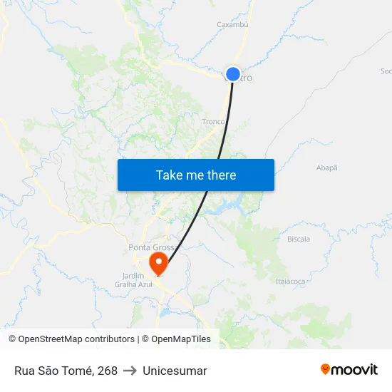 Rua São Tomé, 268 to Unicesumar map