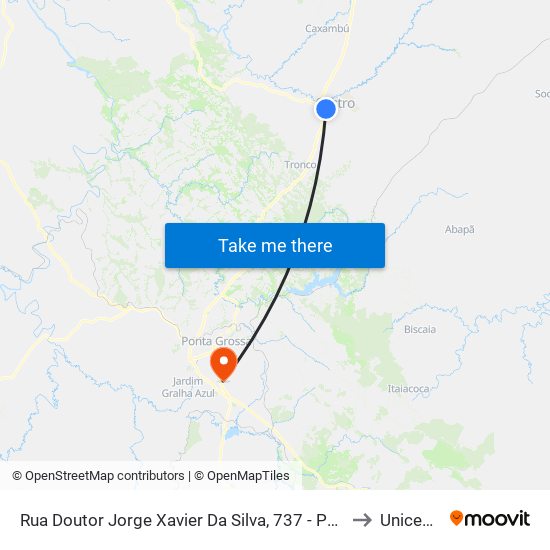 Rua Doutor Jorge Xavier Da Silva, 737 - Ponto De Integração 02 to Unicesumar map