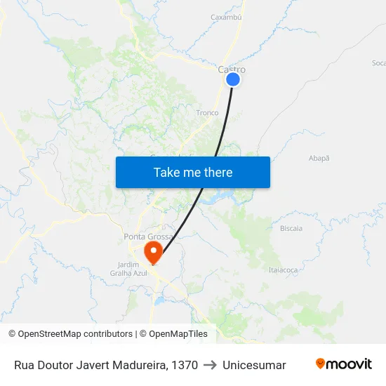 Rua Doutor Javert Madureira, 1370 to Unicesumar map