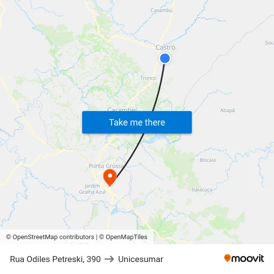 Rua Odiles Petreski, 390 to Unicesumar map