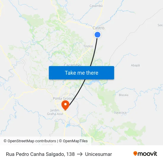 Rua Pedro Canha Salgado, 138 to Unicesumar map