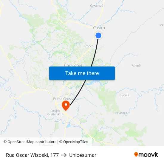 Rua Oscar Wisoski, 177 to Unicesumar map