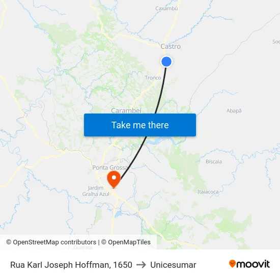 Rua Karl Joseph Hoffman, 1650 to Unicesumar map