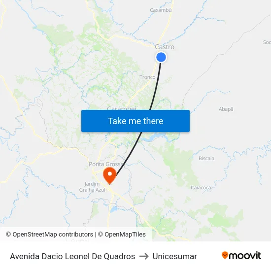 Avenida Dacio Leonel De Quadros to Unicesumar map