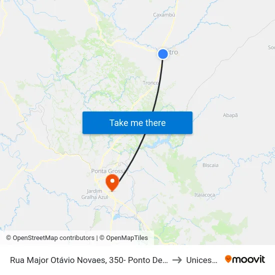 Rua Major Otávio Novaes, 350- Ponto De Integração 34 to Unicesumar map