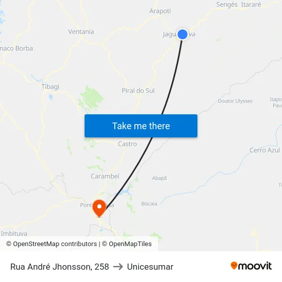 Rua André Jhonsson, 258 to Unicesumar map