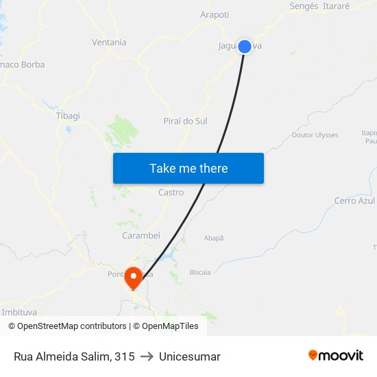 Rua Almeida Salim, 315 to Unicesumar map