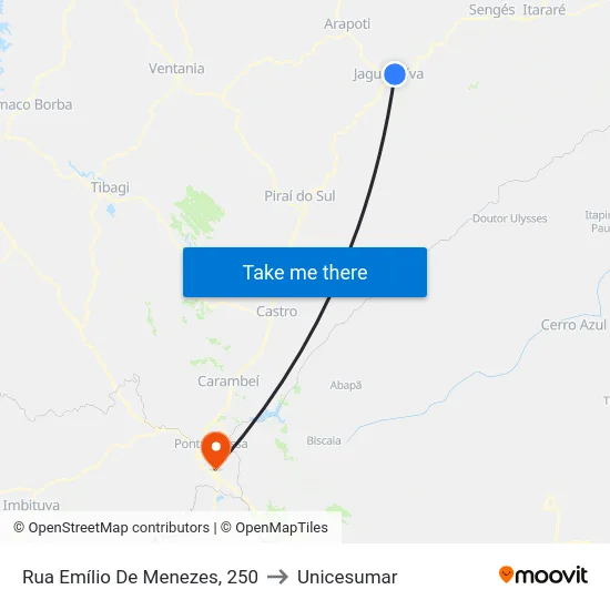 Rua Emílio De Menezes, 250 to Unicesumar map