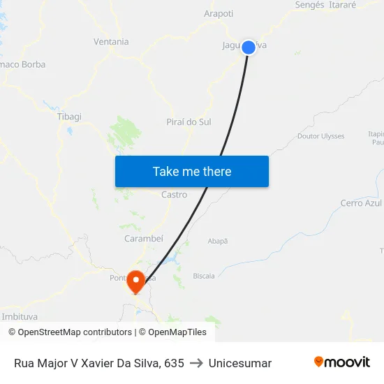 Rua Major V Xavier Da Silva, 635 to Unicesumar map
