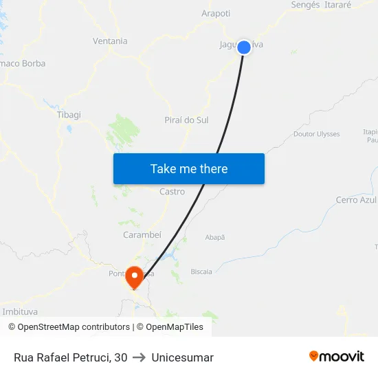 Rua Rafael Petruci, 30 to Unicesumar map