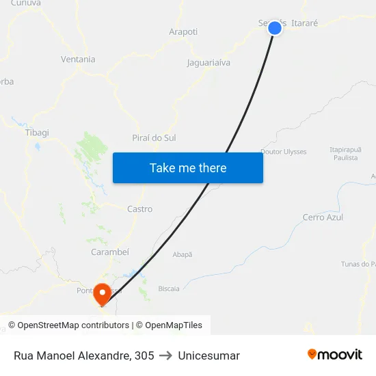 Rua Manoel Alexandre, 305 to Unicesumar map