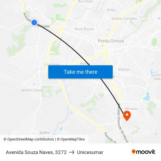 Avenida Souza Naves, 3272 to Unicesumar map