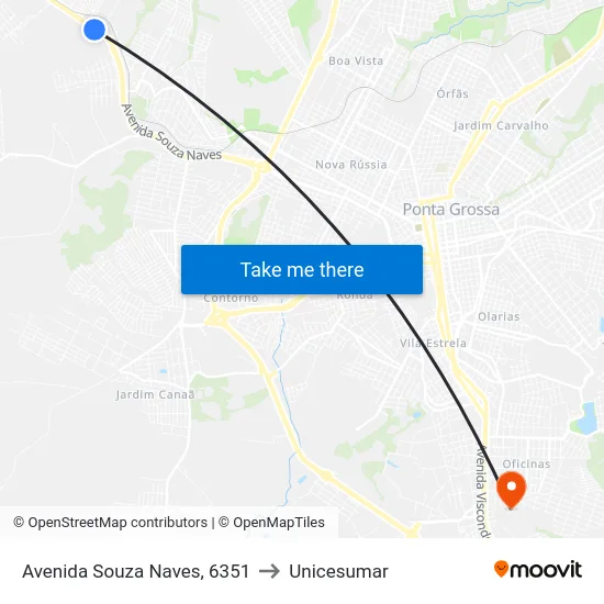 Avenida Souza Naves, 6351 to Unicesumar map