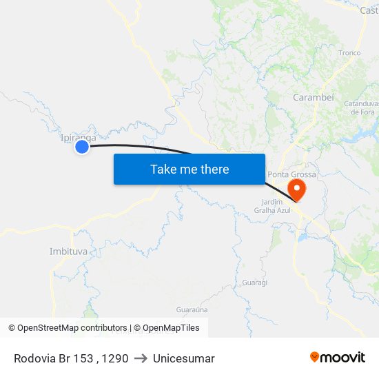 Rodovia Br 153 , 1290 to Unicesumar map