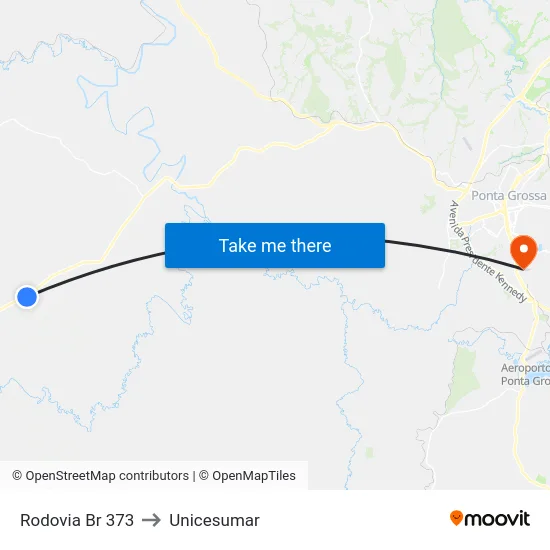 Rodovia Br 373 to Unicesumar map