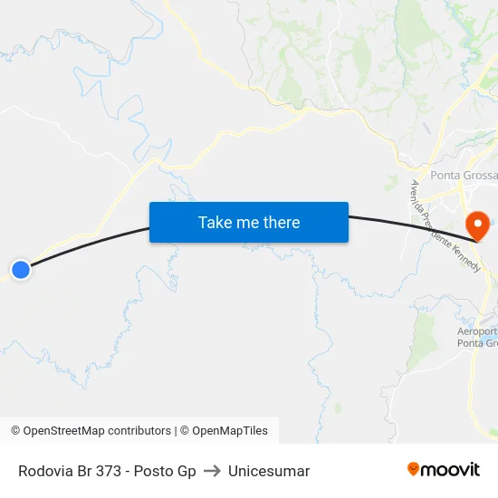Rodovia Br 373 - Posto Gp to Unicesumar map