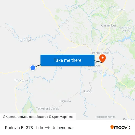 Rodovia Br 373 - Ldc to Unicesumar map