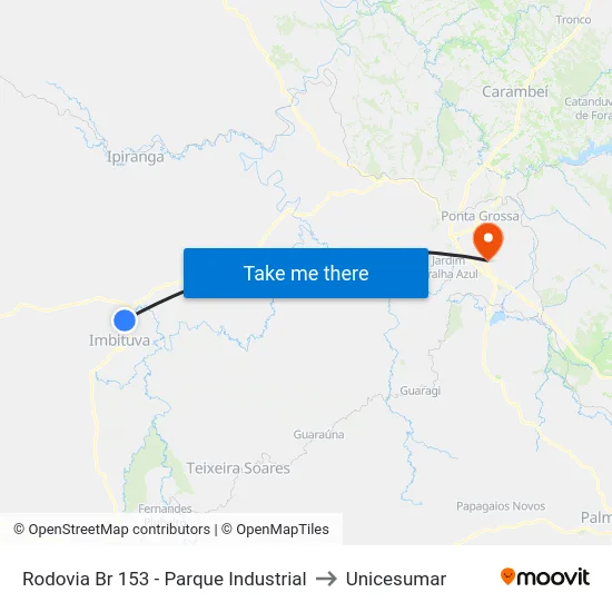 Rodovia Br 153 - Parque Industrial to Unicesumar map