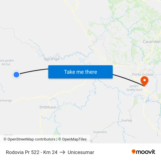 Rodovia Pr 522 - Km 24 to Unicesumar map