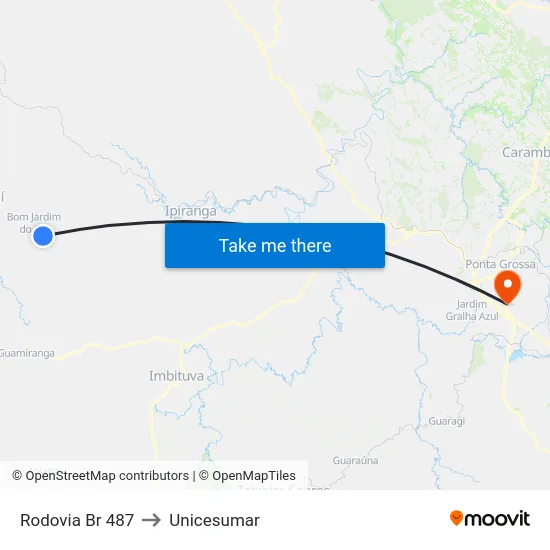 Rodovia Br 487 to Unicesumar map