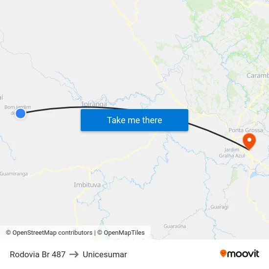 Rodovia Br 487 to Unicesumar map